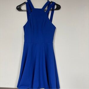 B. Darlin  Royal Blue Double Straps, built in bra,  Zippered Back Dress Size 12